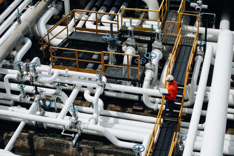 Top,View,Male,Worker,Inspection,At,Valve,Of,Visual,Check